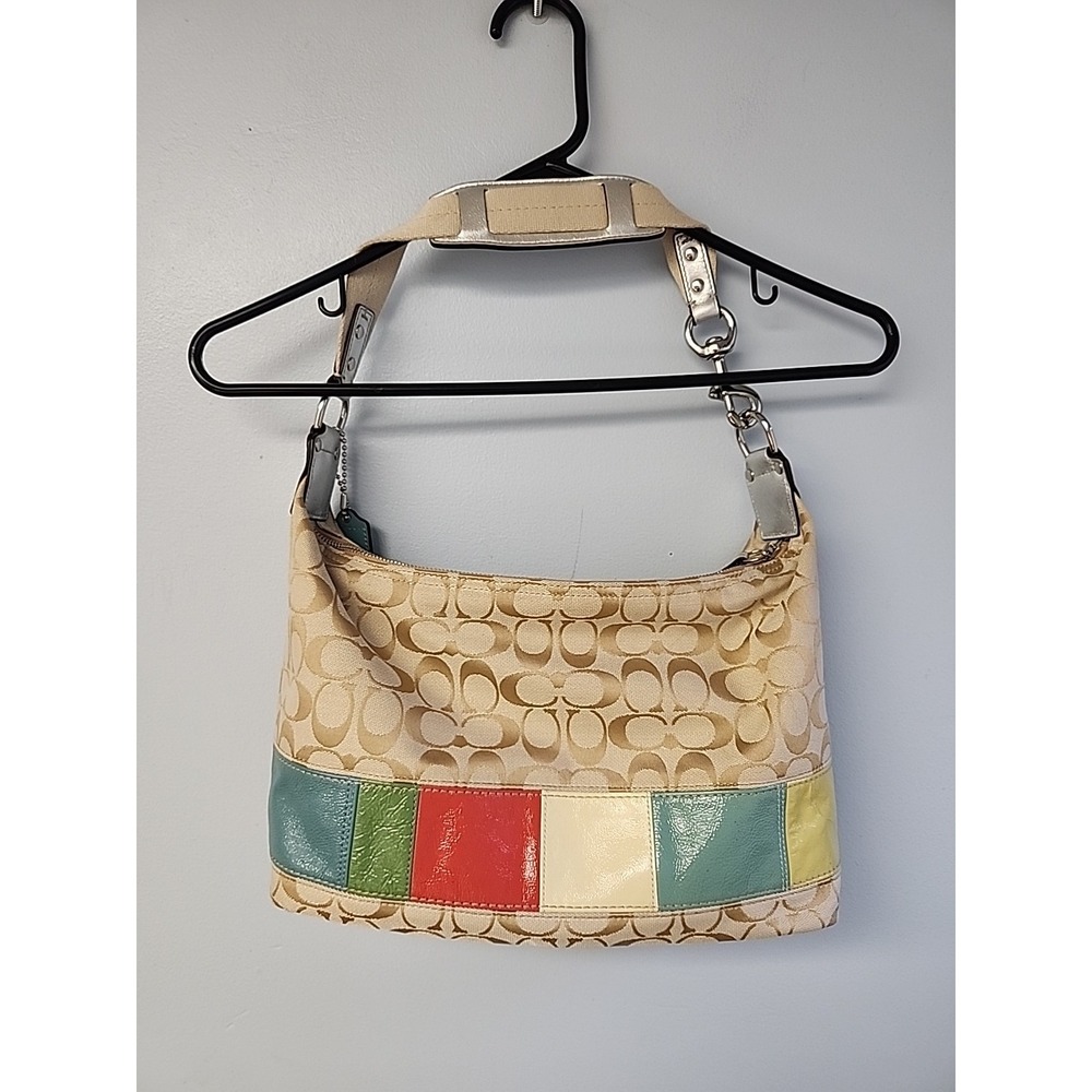 Coach Signature E1151-F17428 Wallet & Handbag Multi Logo Canvas Patent - Picture 3 of 10